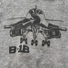 Vtg JERZEES Sweatshirt Grey Made in USA B - 1B Bomber aviation  size small picture