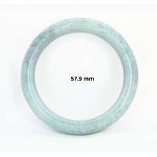 Natural Burmese Jade Bangle Bracelet Thick Flat Bar Untreated Jadeite Green picture