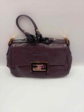 Pre-Owned Fendi Purple Patent Leather Mini Mamma Shoulder Bag picture