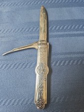 Antique Gorham Sterling Silver Folding Fruit Knife & Nut Pick No Monogram SNAP picture