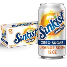Sunkist Zero Sugar Orange Soda Pop, 12 fl oz, 12 Pack Cans - picture