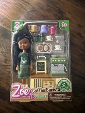 Zoe Coffee Barista Doll 16 Piece Playset Coffee Machine Cafe Accessories New picture