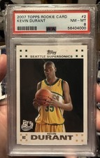2007 Topps Kevin Durant #2 rookie card RC PSA 8 picture