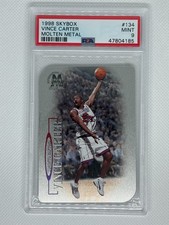 1998 SKYBOX MOLTEN METAL XPLOSION VINCE CARTER ROOKIE CARD #134 PSA 9 picture
