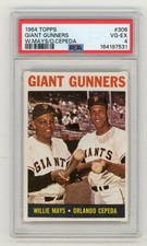 1964 Topps #306 Giant Gunners (Mays / Cepeda) PSA 4 HOF Giants picture
