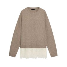 Zara Combination Knit Jumper 2756/153/081 NWT Sand Marl Size Medium Wool Blend picture