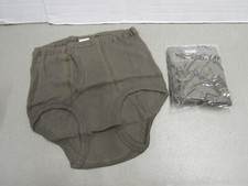 2 PAIRS Genuine Dutch Military GI Underwear Briefs Ribbed Mens Medium OD NOS picture