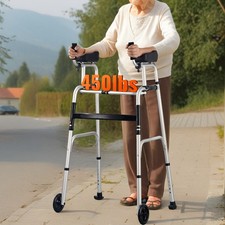 Uimoso 2 in1 Folding Walker with Armrest Pads & 5