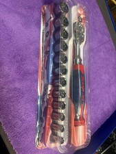 Snap On Ratchet  & Semi Deep 8  Piece Socket Set 8-19. Us 250 Edition. picture