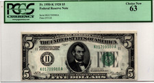 1928 $5 Federal Reserve Note Fr. 1950-K PCGS 63 Choice New ― Numeral 11 picture