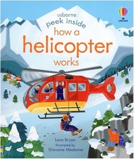Peek Inside How a Helicopter Works Lara Bryan board book Very Good picture