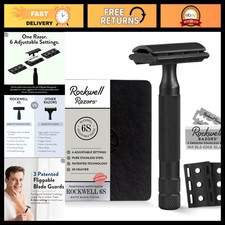 Adjustable Black Stainless Steel Safety Razor - 6 Settings, 5 Blades, Reduces Ra picture
