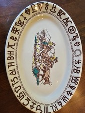 Westward Ho Ceramic Large Oval Platter Rodeo Cowboy Decor picture