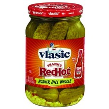 6x Vlasic Frank's Red Hot Kosher Dill Wholes Pickles Spicy Sauce Bulk Lot 16oz picture