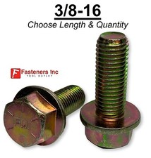 3/8-16 Grade 8 Flange Frame Bolt Yellow Zinc Plated (All Sizes & Qty's) 3/8