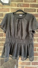 WOMENS PLUS 1x Black Top MAURICES NWT. Short Sleeve. picture