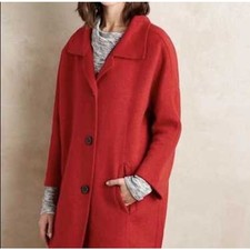 Anthropologie Elevenses Brienne Wool Blend Coat - Red - Size Large picture