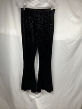 KillStar Women’s  XXL Magick Mourning Black Velvet Flared Leg Serpent/Cross Goth picture