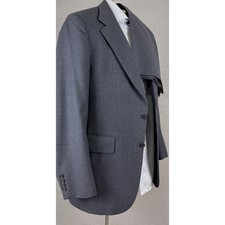 Vintage 50s 60s Bespoke 2 Piece Suit Pinstripe Wool Blazer Trousers Mens picture