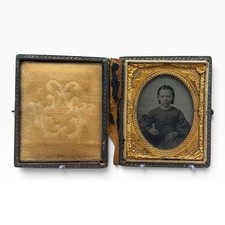 Ambrotype Young Girl Rose Tint Cheeks 3x2.25