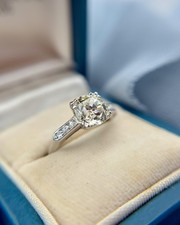 Vintage Platinum 1.99 Carat Old European Cut Diamond Ring GIA picture