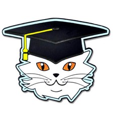 PinMart's Cat with Graduation Cap and Tassel School Enamel Lapel Pin picture