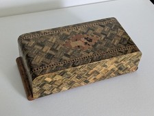 Vintage Japanese Inlaid Marquetry Scotty Westie Dog Trinket Box picture