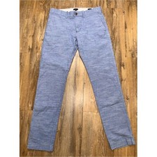 J. Crew Flex Slim Straight Pants Mens 31x32 Light Blue Textured Chinos picture