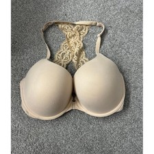 Victoria's Secret Perfect Shape Lace Racerback Front Close Bra Beige 34DDD picture