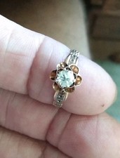 ANTIQUE ART-DECO  14K GOLD 0.25 CT DIAMOND SOLITAIRE  RING SIZE 7 picture