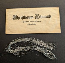 Antique German Christmas Tinsel Envelope Glattes Engelshaar Silberfarbig Metal picture