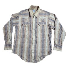 Vintage Rockmount Ranch Wear Tru-West Striped Pearl Snap Western Shirt M Cotton picture