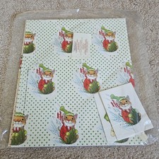 PawPrints Wallace Tripp Mouse Gift Wrap Vintage 4 Sheets 4 Cards Winter Current picture