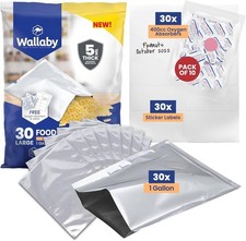 30 Count 1-Gallon Mylar Bags with 400cc Oxygen Absorbers, 5 Mil Total Thickness picture