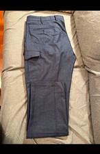 INCOTEX Men's Gray Wool Flannel Dress Pants Regular Fit Size 40 picture