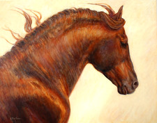 Original Oil Painting Running Horse 30