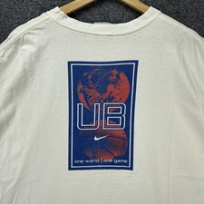 Vintage Nike Shirt Mens 2XL White 90s Center Swoosh United Ballers Basketball picture