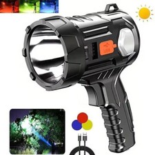 900000000LM Bright Solar/USB Rechargeable LED Spotlight Flashlight Searchlight picture
