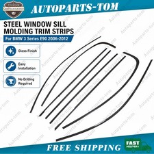 For BMW 3 Series E90 2006-2012 Window Sill Molding Trim Strips Gloss Black picture