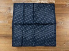 (NO CUSTOMS TAX) LANVIN navy blue geometric chevron print silk pocket square picture