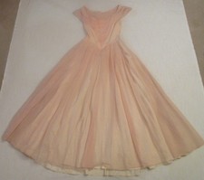 Vintage 1940s Two Tone Pink & White Gown Dress picture