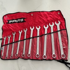 PROTO J1200MHASDT500 Combo Wrench 10pc Set 10-19mm 6 Pt ASD Full Polish USA New picture