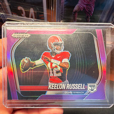 Panini 2025 Prizm Black Prospects Extended Keelon Russell #181 Purple /99 RC picture