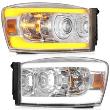 WEELMOTO Pair Headlights Sequential LED For 2006-2008 Dodge Ram 1500 2500 3500 picture