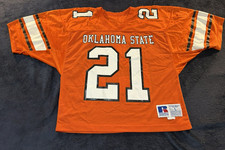 80s True Vtg Russell Athletic BARRY SANDERS #21 Oklahoma State Cowboys Jersey L picture