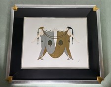 ERTE Sisters 1987 Hand Signed Embossed Foil Serigraph 84/150 Art Deco Framed picture