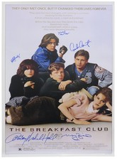 The Breakfast Club Cast Signed 27x40 Poster (Estevez, Ringwald, +3 sigs) -SS COA picture