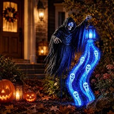 Halloween Grim Reaper Animated Garden Light, Solar Outdoor Decorations picture
