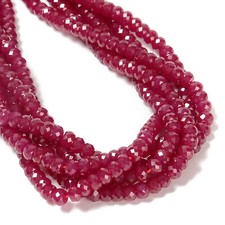 Natural Ruby Faceted Rondelle Beads Size 3x5mm 4x6mm 15.5'' Strand picture