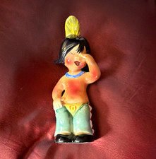 Vintage 1950s PY Japan Ceramic Native American Child Figurine - Mold 396 - Mint picture